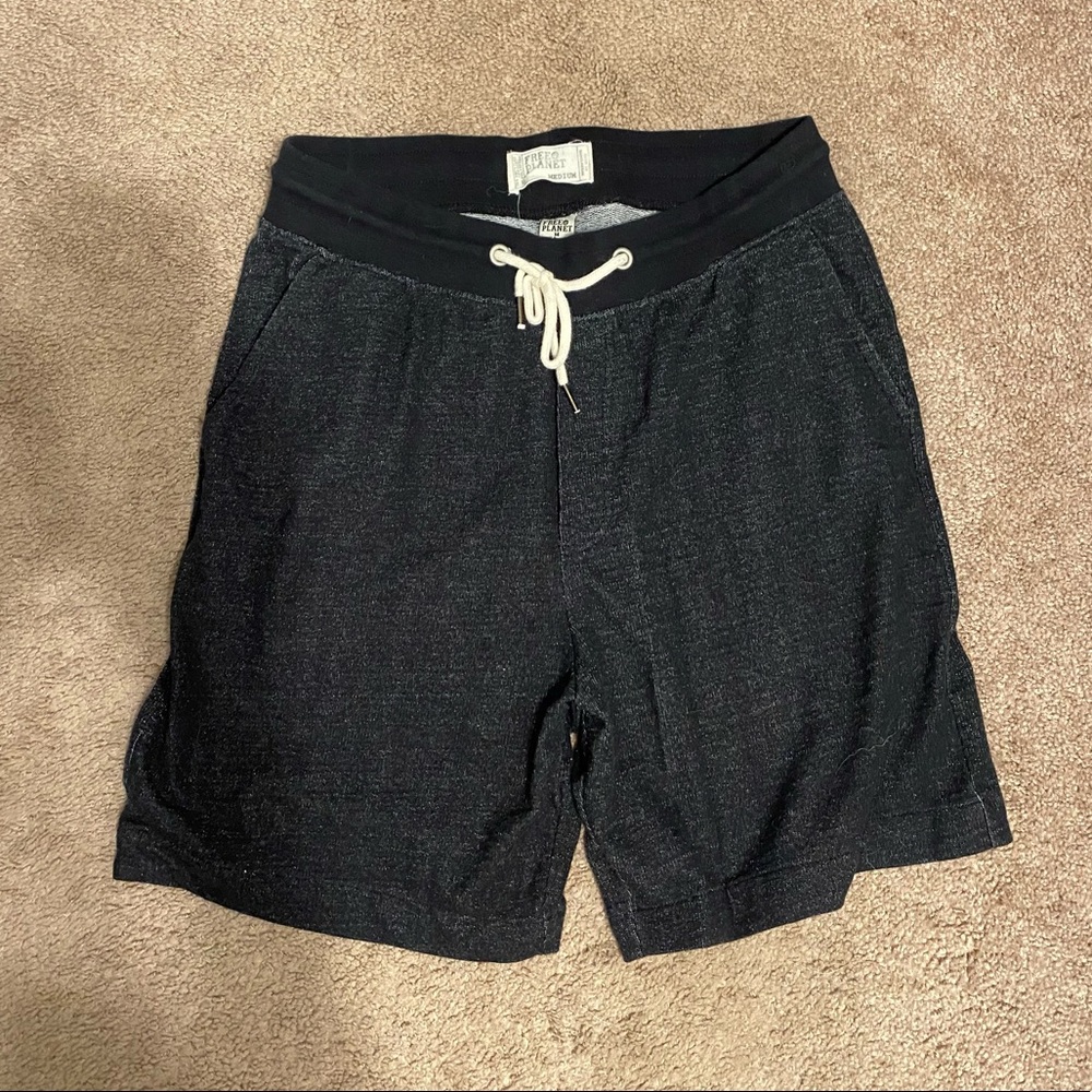 Mens charcoal gray drawstring lounge shorts